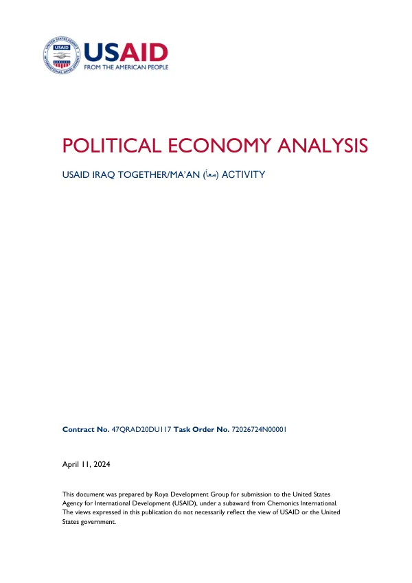 Political economy analysis : USAID Iraq together/Ma’an (معا) activity