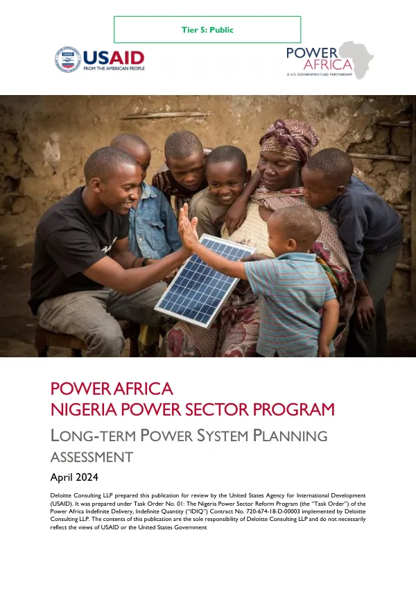 Power Africa : Nigeria power sector program : long-term power system planning assessment