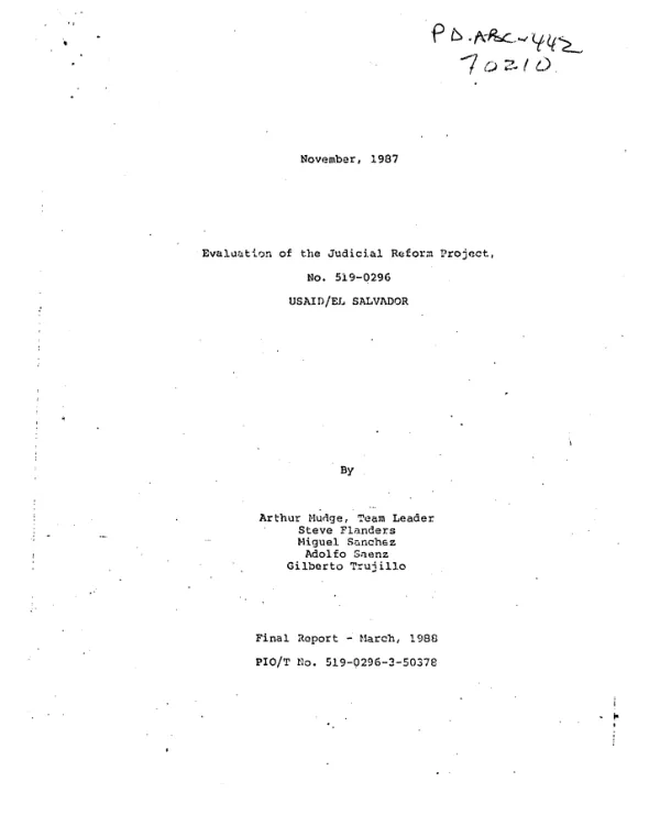 Evaluation of the judicial reform project, no. 519-0296