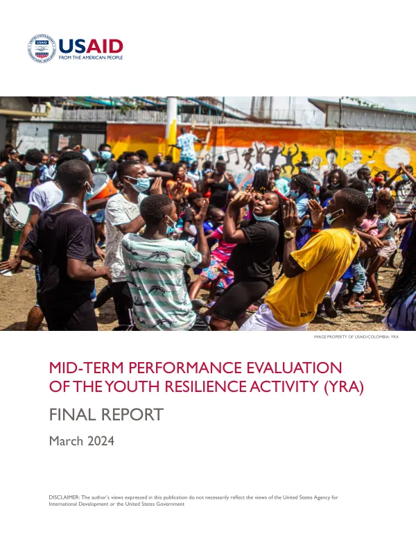 Mid-term performance evaluation of the youth resilience activity (YRA) : final report