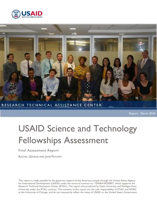 USAID science and technology fellowships assessment : final assessment report