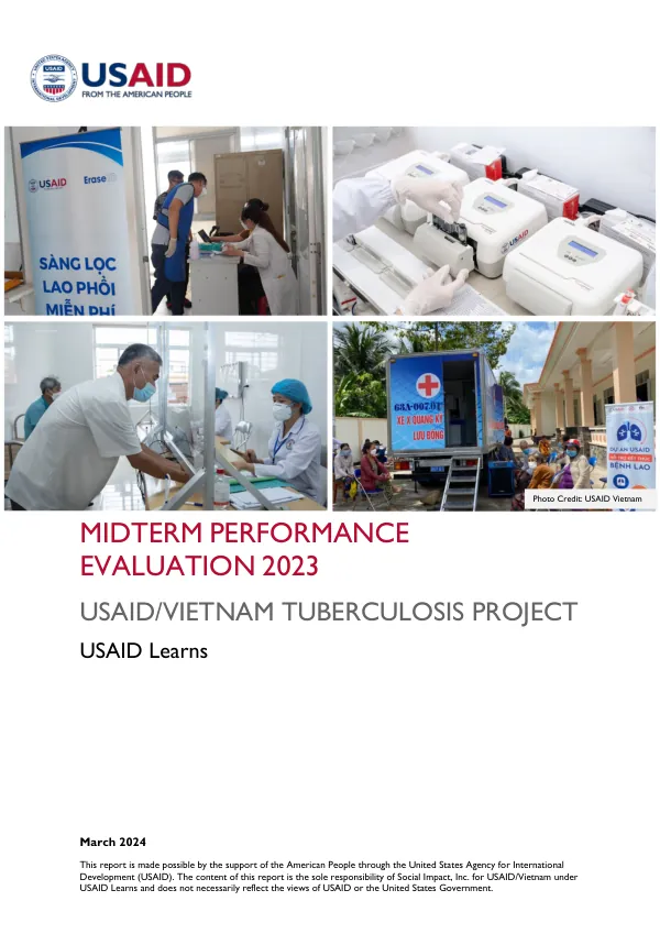 Midterm performance evaluation 2023 : USAID/Vietnam tuberculosis project