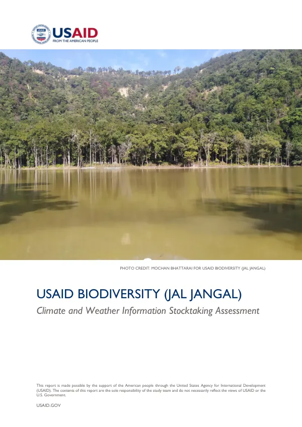USAID Biodiversity (JAL JANGAL) : climate and weather information stocktaking assessment