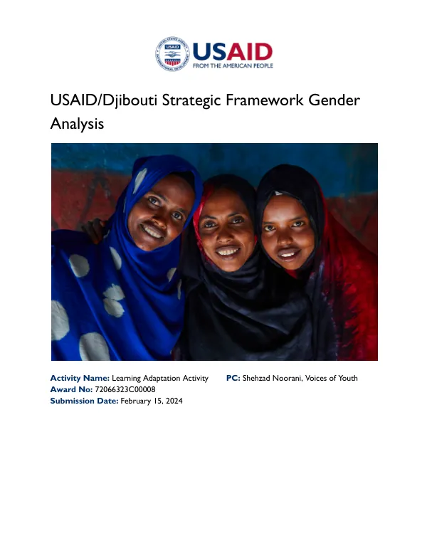 USAID/Djibouti strategic framework gender analysis