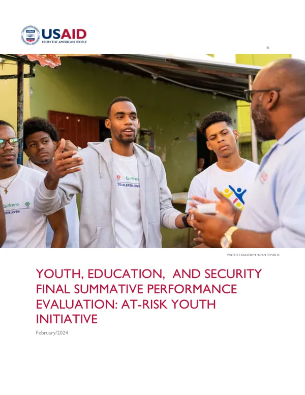 Youth, education, and security final summative performance evaluation : at-risk youth initiative