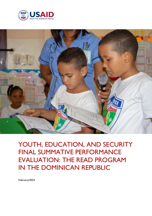 Youth, education, and security final summative performance evaluation : the Read program in the Dominican Republic