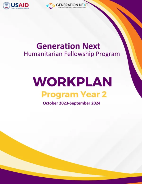 Generation next humanitarian fellowship : program PY2 workplan