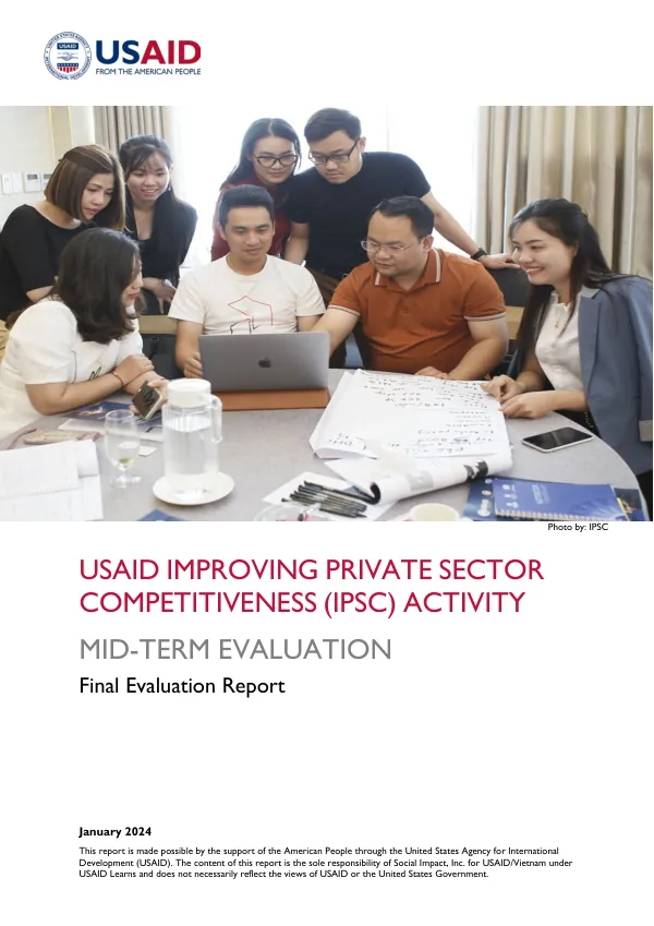 USAID improving private sector competitiveness (IPSC) activity : mid-term evaluation