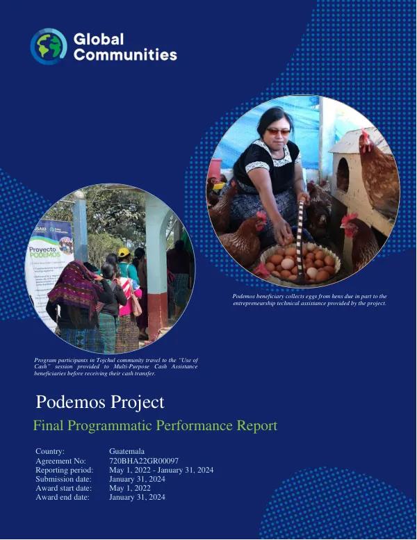 Podemos project : final programmatic performance report