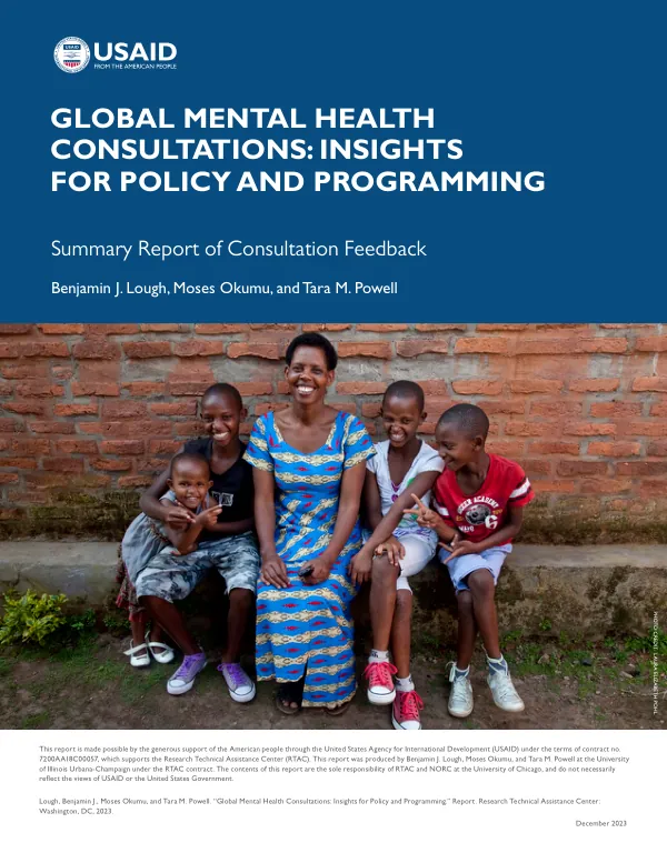Global mental health consultations : insights for policy and programming