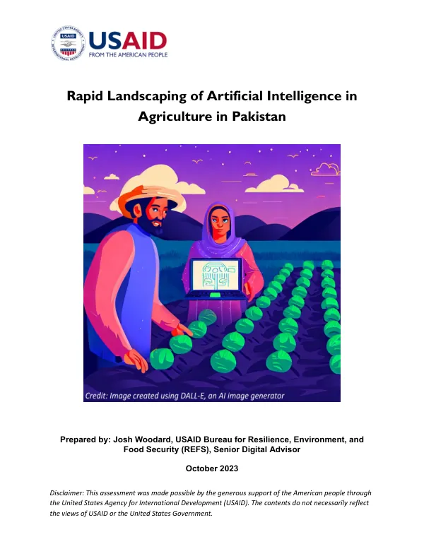 Rapid landscaping of artificial intelligence in agriculture in Pakistan