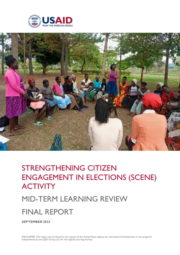 Strengthening citizen engagement in elections (SCENE) activity : mid-term learning review : final report