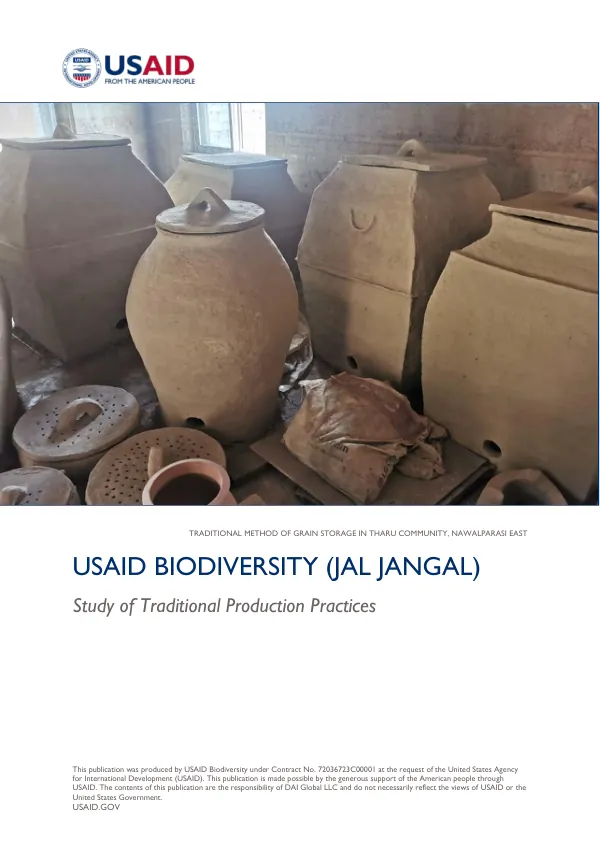 USAID biodiversity (Jal Jangal) : study of traditional production practices