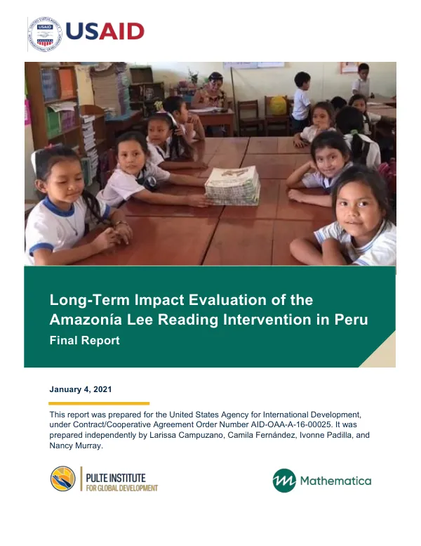 Long-term impact evaluation of the Amazonia lee reading intervention in Peru : final report