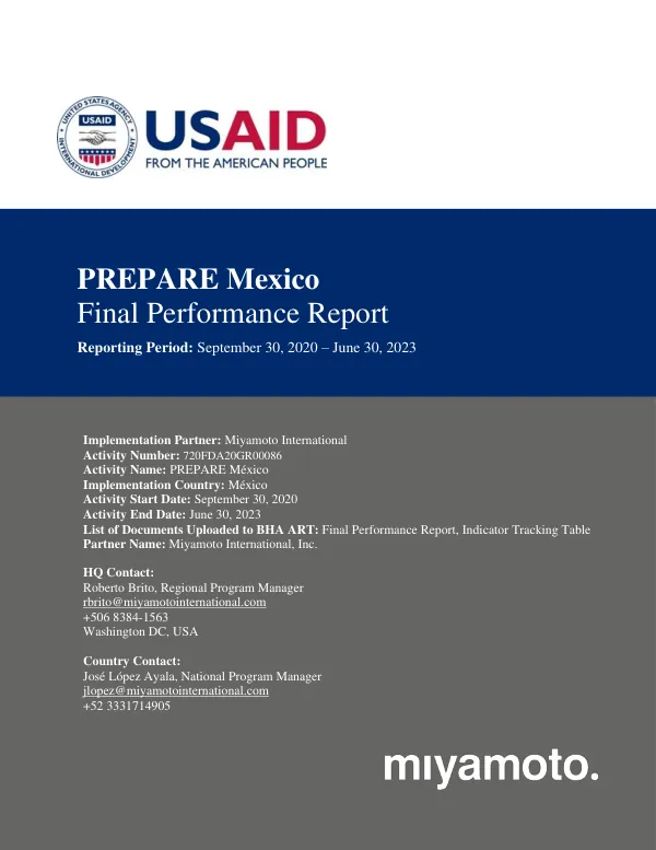 PREPARE Mexico : final performance report