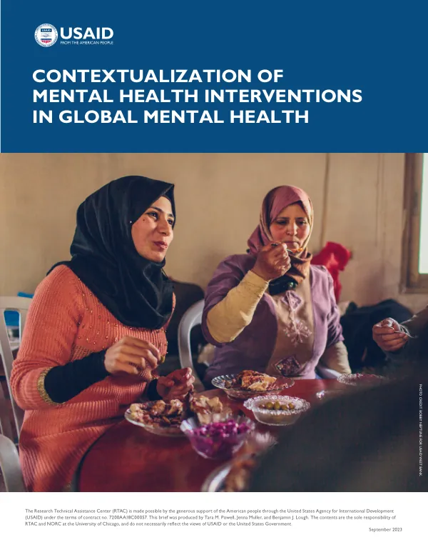 Contextualization of mental health interventions in global mental health