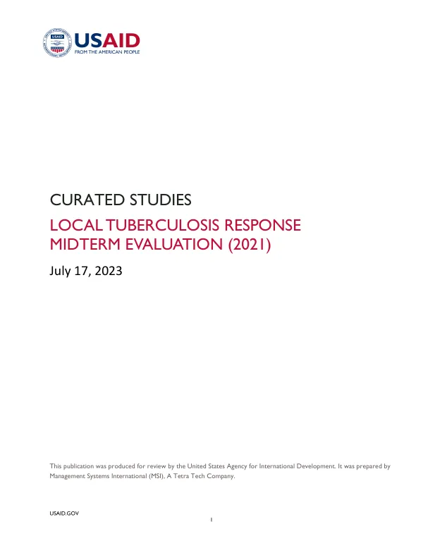 Curated studies : local tuberculosis response midterm evaluation (2021)