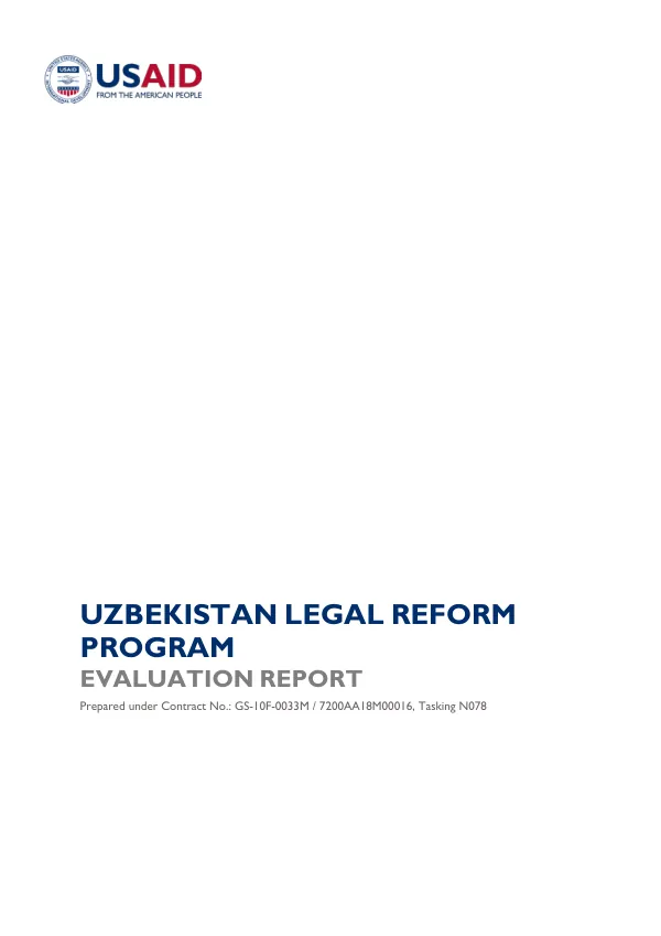 Uzbekistan legal reform program : evaluation report