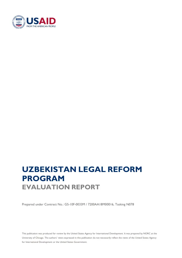 DRG learning, evaluation, and research activity II : Uzbekistan legal reform program evaluation report
