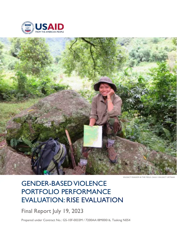 DRG learning, evaluation, and research activity II : gender-based violence portfolio performance evaluation : rise evaluation