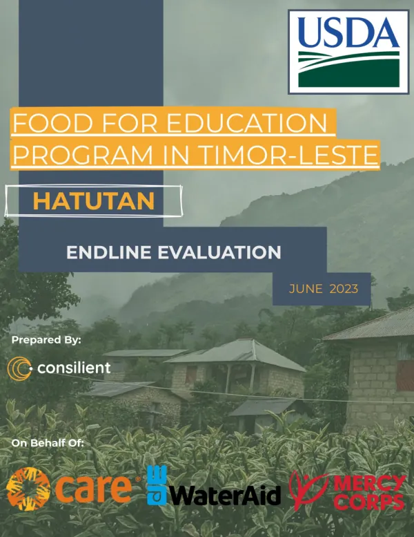 HATUTAN : food for education program in Timor-Leste : endline evaluation