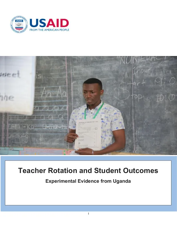 Teacher rotation and student outcomes : experimental evidence from Uganda