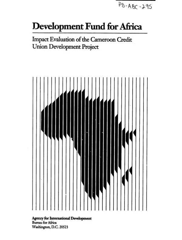 [Development fund for Africa --] impact evaluation of the Cameroon credit union development project