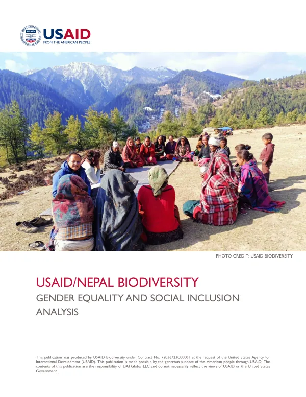 USAID/Nepal biodiversity : gender equality and social inclusion analysis