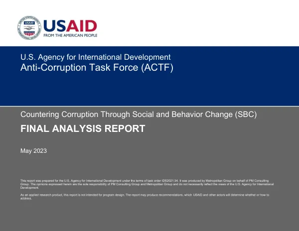 Countering corruption through social and behavior change (SBC) : final analysis report [public version]