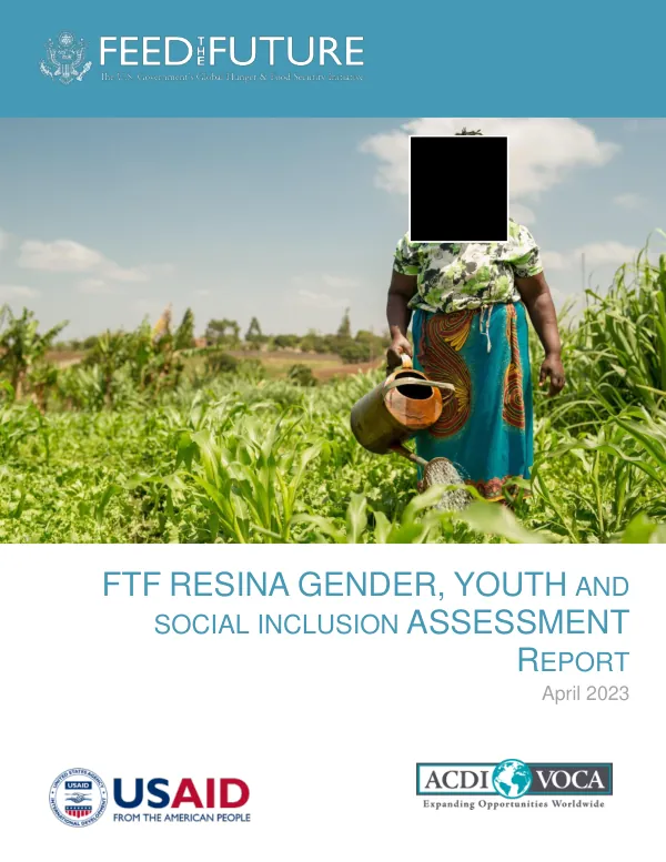 Mozambique FTF RESINA gender, youth, and social inclusion : assessment report