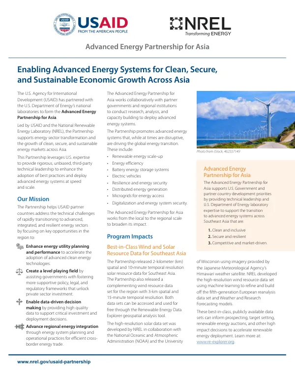 Enabling advanced energy systems for clean, secure, and sustainable economic growth across Asia