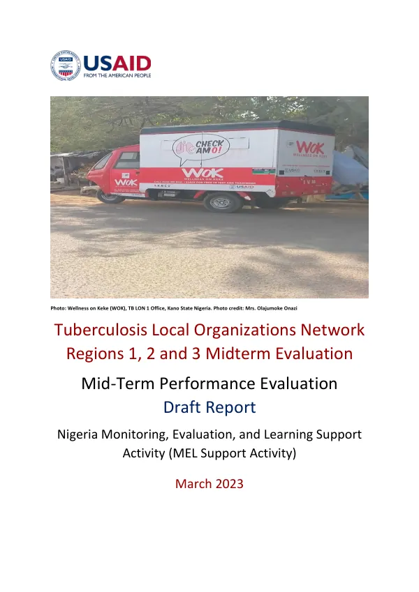 Tuberculosis local organizations network : regions 1, 2 and 3 : mid-term performance evaluation report