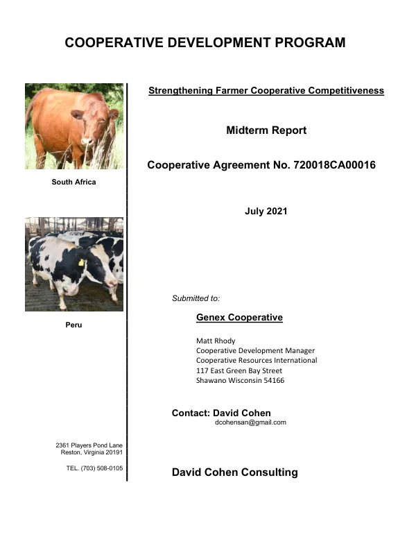 Cooperative development program : strengthening farmer cooperative competitiveness : midterm report