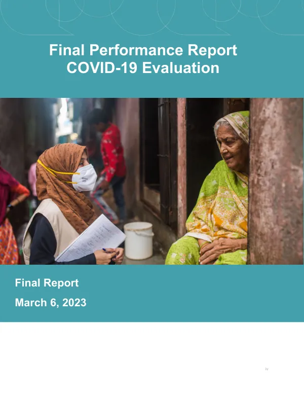 Final performance report : COVID-19 evaluation