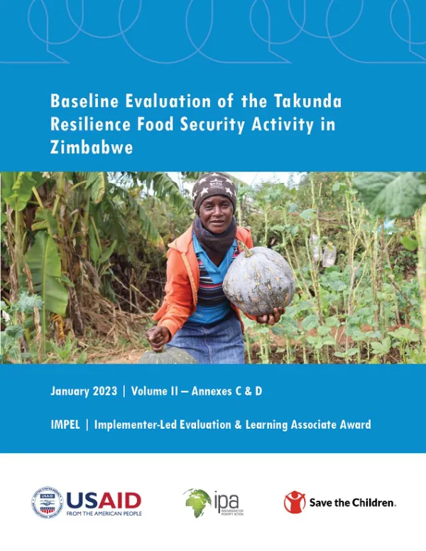 Baseline evaluation of the Takunda resilience food security activity in Zimbabwe : volume II