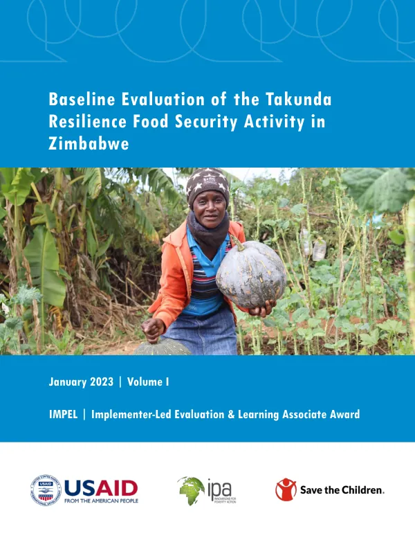 Baseline evaluation of the Takunda resilience food security activity in Zimbabwe : volume I