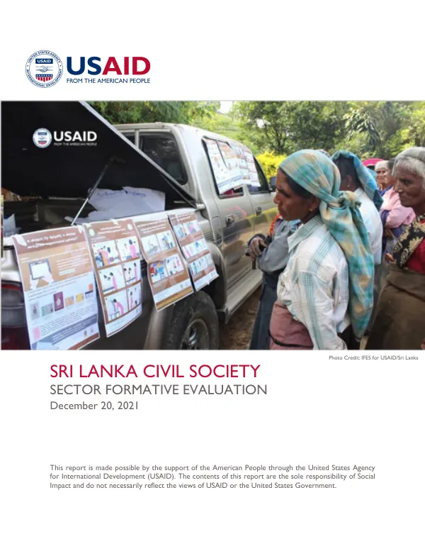 Sri Lanka civil society sector formative evaluation