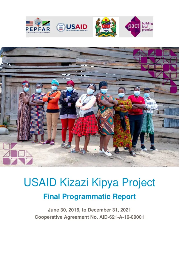 USAID kizazi kipya project : final programmatic report, June 30, 2016, to December 31, 2021