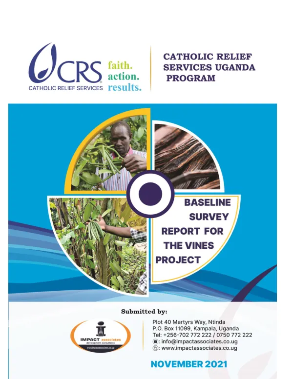 Baseline evaluation of the food for progress CRS Uganda VINES project