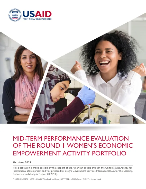 Mid-term performance evaluation of the round 1 women’s economic empowerment activity portfolio [LEAP III]