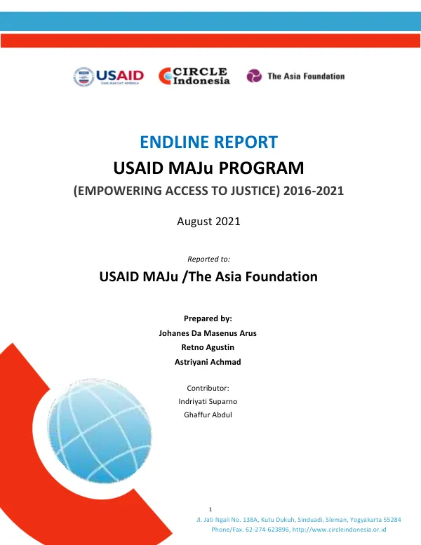 Endline report USAID maju program (empowering access to justice), 2016-2021