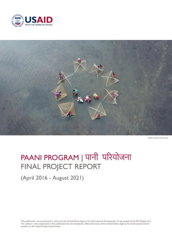 PAANI program : final project report, April 2016 - August 2021