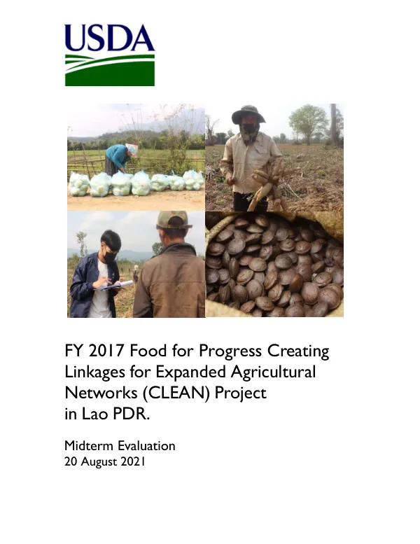 [USDA] FY 2017 food for progress creating linkages for expanded agricultural networks (CLEAN) project in Lao PDR.