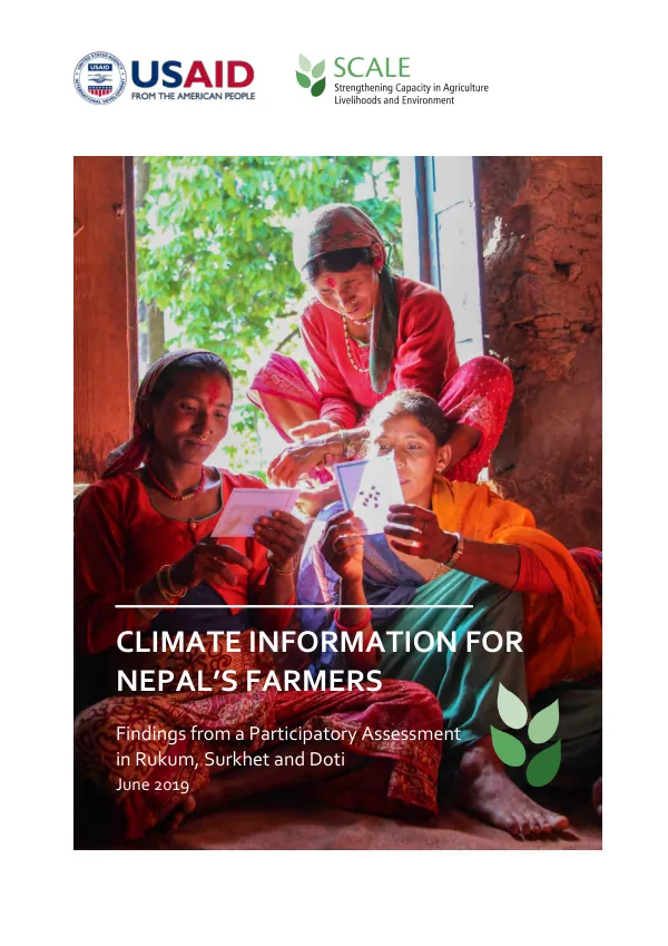 Climate information for Nepal’s farmers : findings from a participatory assessment in Rukum, Surkhet and Doti