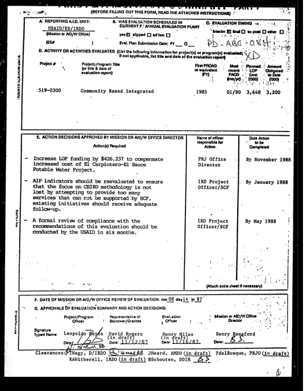 Second global evaluation of : the community-based integrated rural development program of Save the Children Federation in El Salvador (OPG no. 519-0300)