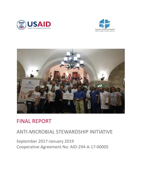 Final report : anti-microbial stewardship initiative, September 2017 - January 2019