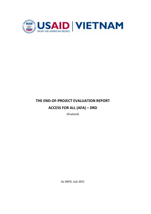 The end-of-project evaluation report : access for all (AFA) – DRD
