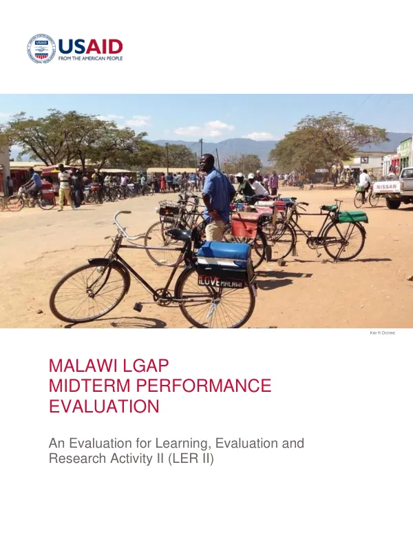 Malawi LGAP midterm performance evaluation : an evaluation for learning, evaluation and research activity II (LER II)