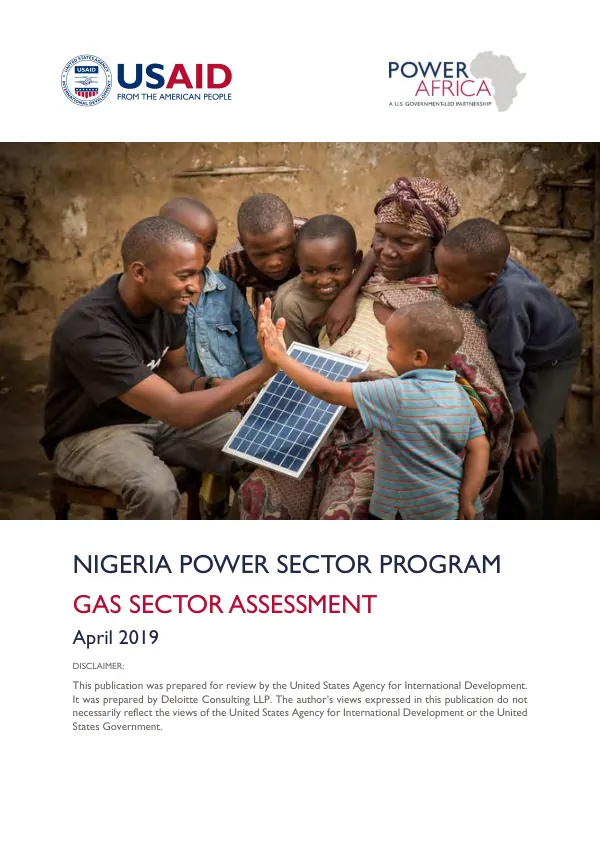[Power Africa] Nigeria power sector program (NSPS) : gas sector assessment