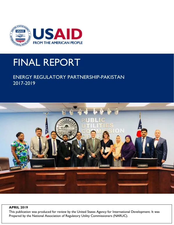 Final report : energy regulatory partnership - Pakistan, 2017-2019